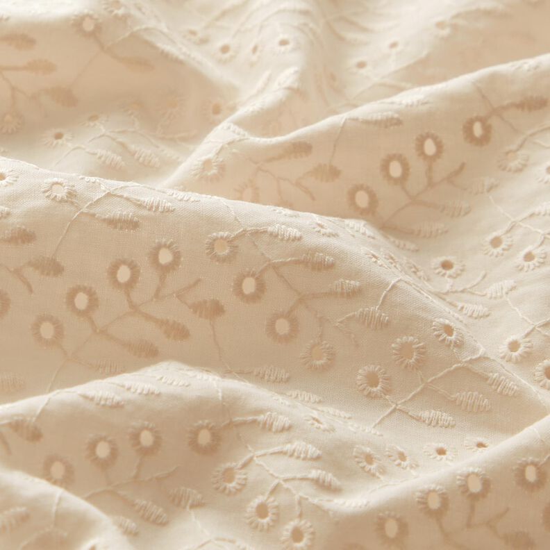 Batist Hulbroderi Bladranker – creme,  image number 2