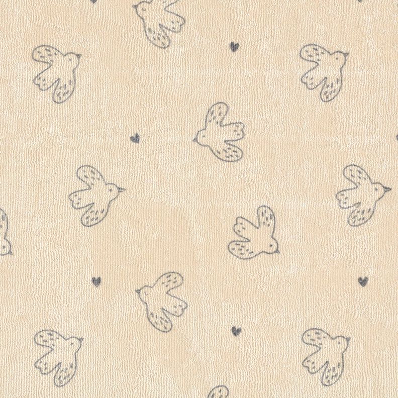 frottéjersey små fugle – mandel,  image number 1