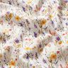 Dekorationsstof Bomuldskiper vilde blomster – elfenben/lilla,  thumbnail number 2