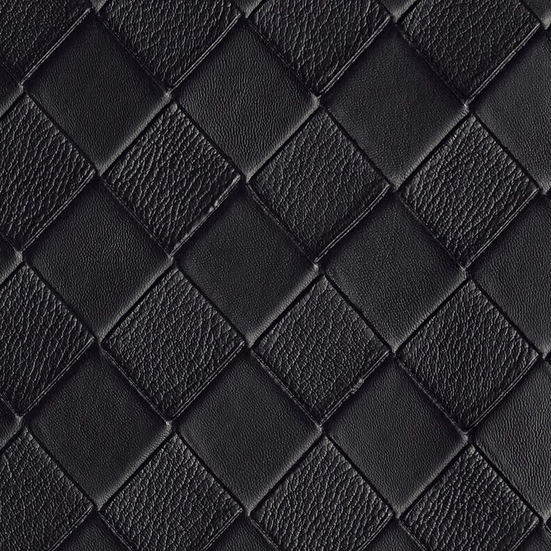 Læderimitat flettet look – sort,  image number 1