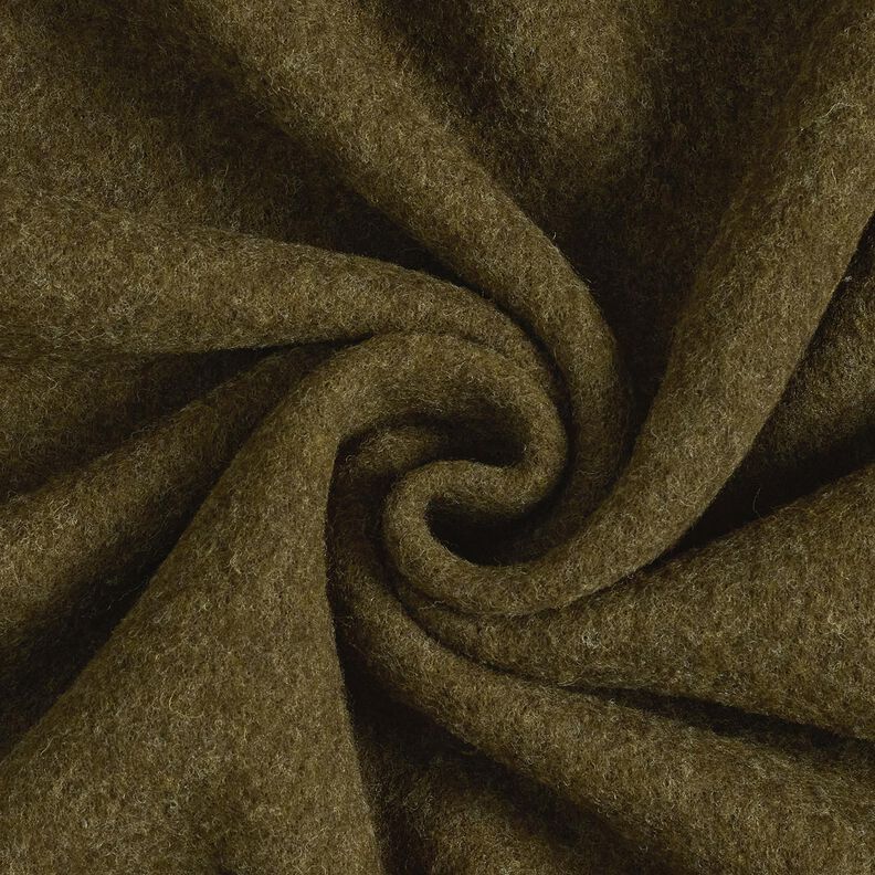 Woll-Fleece ren uld Ensfarvet – mørk olivengrøn,  image number 1