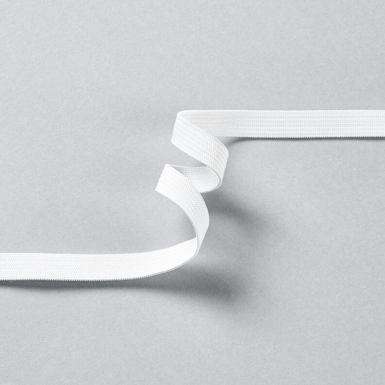 Glat gummibånd [5 m | 10 mm] – hvid,  image number 2