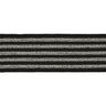 Stribet elastikbånd [ Bredde: 25 mm ] – sort/sølv,  thumbnail number 1