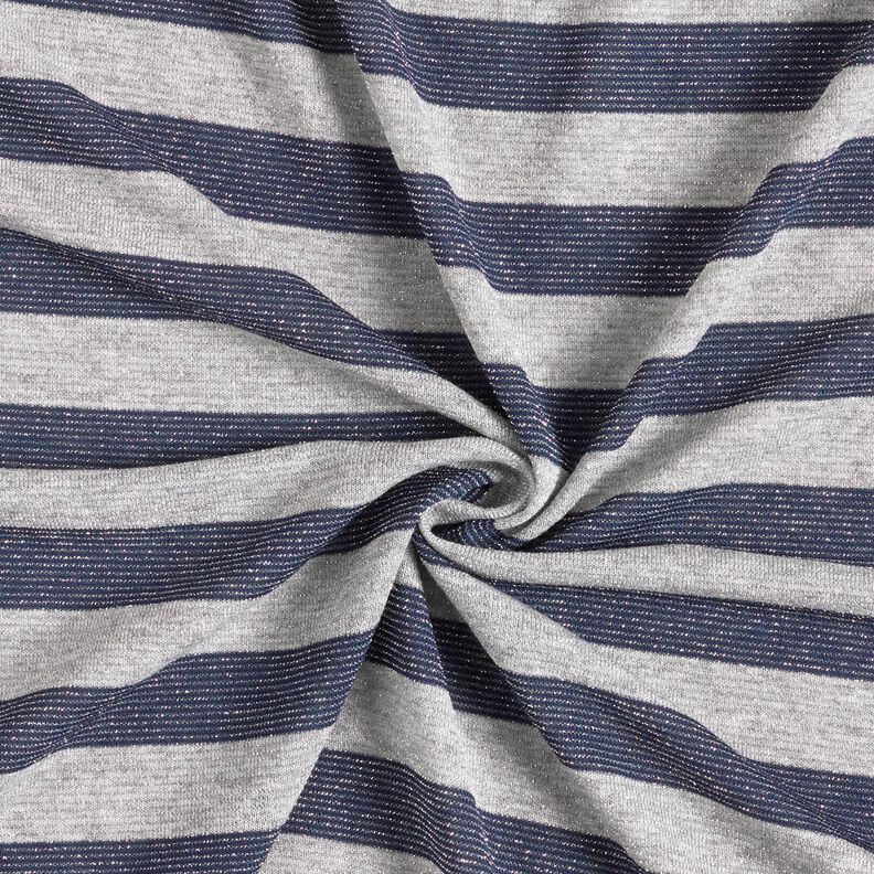 jersey glitter vandrette striber – lysegrå/marineblå,  image number 4