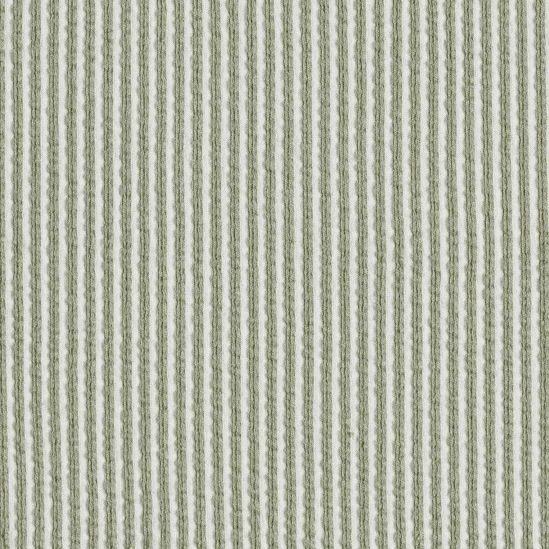 Bomuldsjersey Bæk og bølge fine striber – reed/hvid,  image number 1
