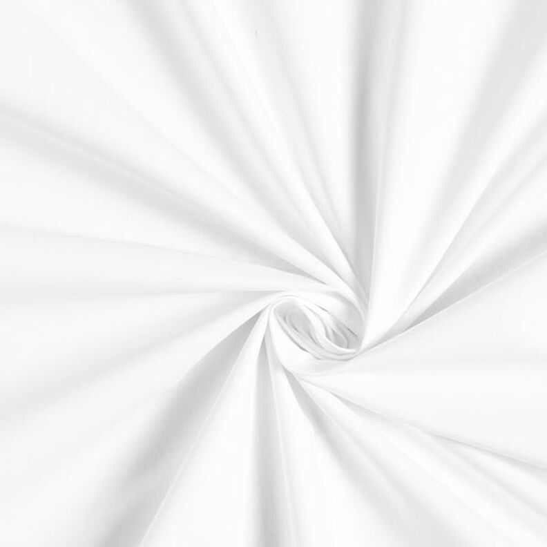 Bomuldspoplin Ensfarvet – hvid,  image number 1