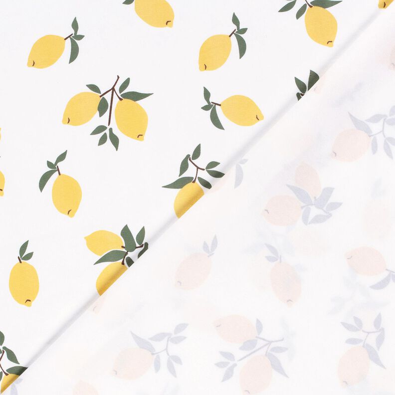 Bomuldsjersey store citroner – elfenben/guld,  image number 4