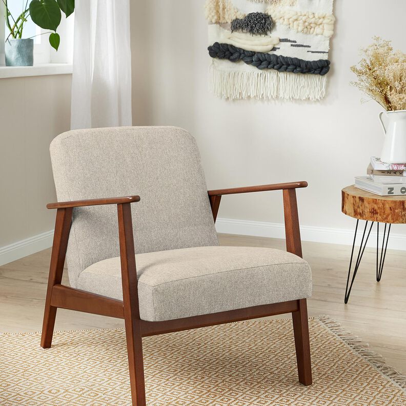 Polsterstof Chenille Melange – cashew/sølvgrå | Reststykke 80cm,  image number 5