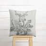 Dekorativt panelstof Gobelin hjort med edelweiss – grå,  thumbnail number 5