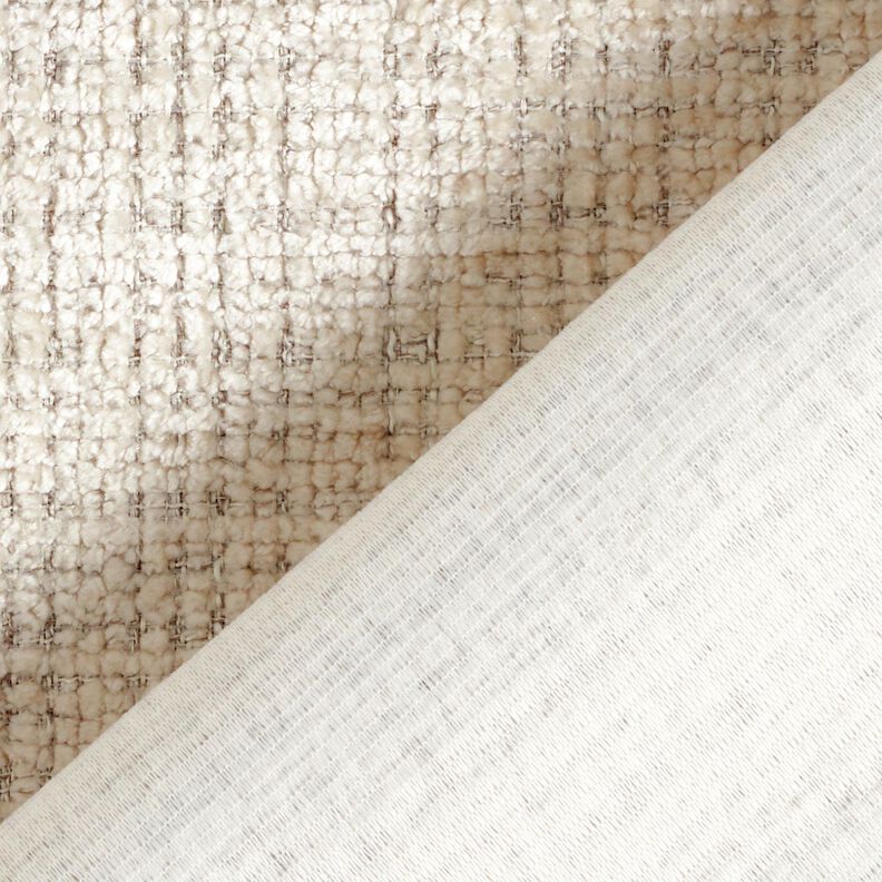 Polsterstof Chenille Ensfarvet – mandel,  image number 3