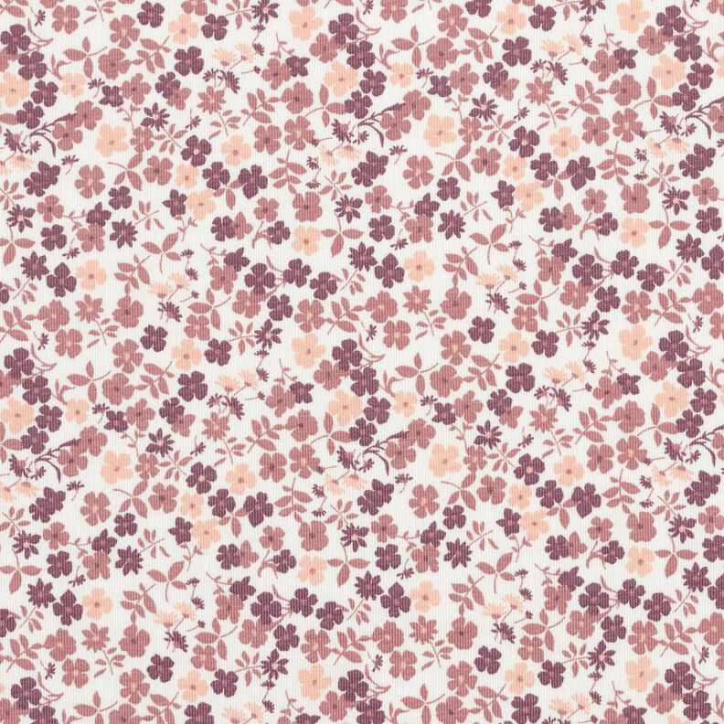 Bomuldsjersey blomsterhav &ndash; hvid/lilla,  image number 1