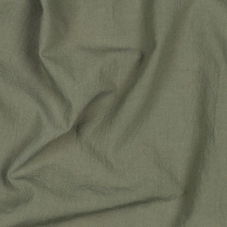 Bomuldsstof Kr&oslash;llet forvasket &ndash; m&oslash;rk olivengr&oslash;n,  image number 2