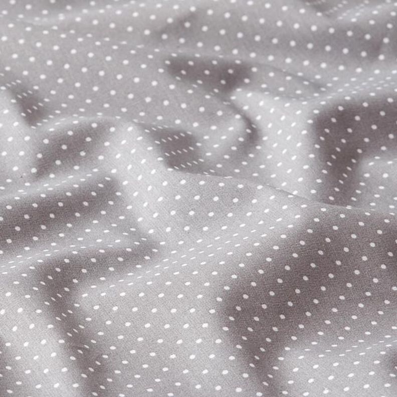 Bomuldspoplin små prikker – grå/hvid,  image number 2