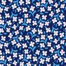 Viskosecrepe små blomster – marineblå/hvid,  thumbnail number 1