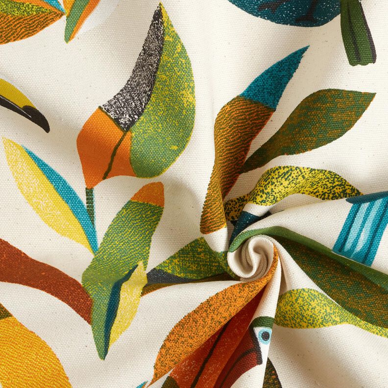 Dekorationsstof Panama tukan &ndash; natur/gr&oslash;n,  image number 3