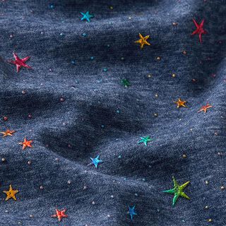 Alpefleece stjerner Folietryk – marineblå, 