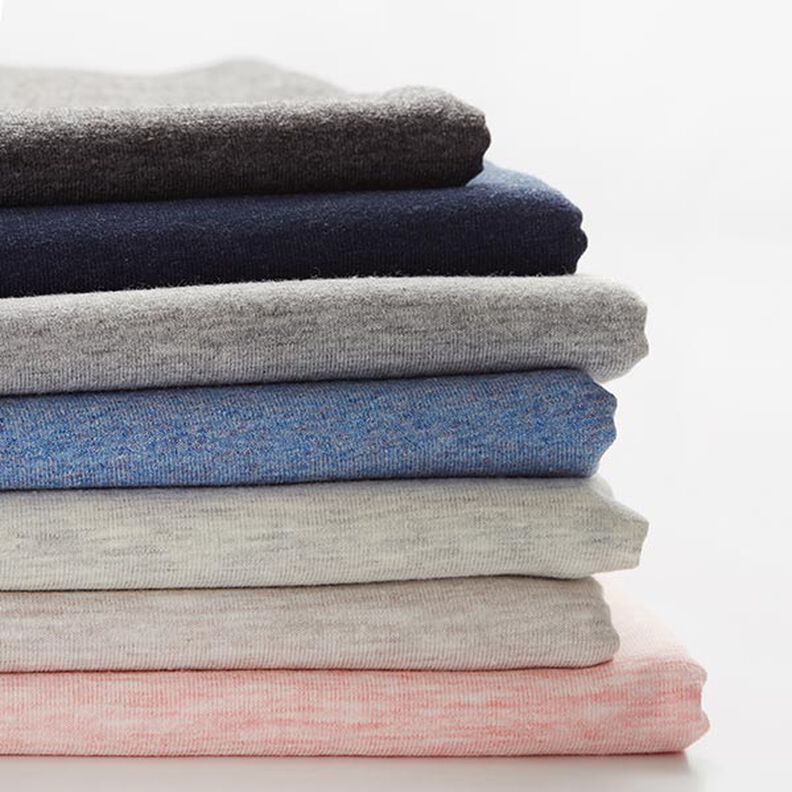 Bomuldsjersey Medium Melange – lysegrå,  image number 4