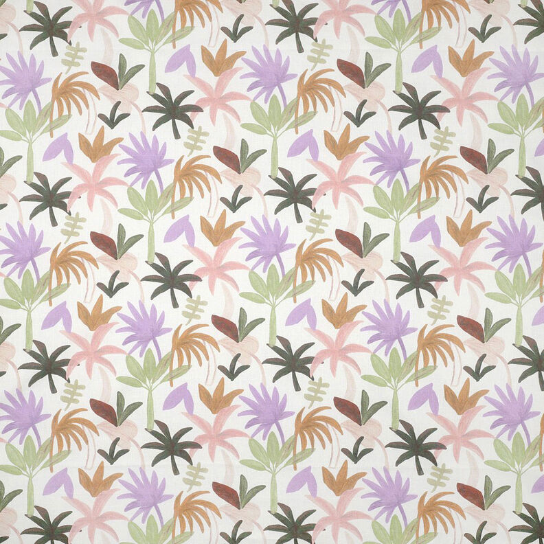 Bomuld voile palmer | Nerida Hansen – hvid/rosa,  image number 1