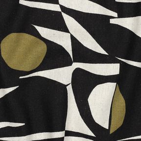 Viskose-h&oslash;r-miks Geometrisk m&oslash;nster &ndash; sort/olivengr&oslash;n, 