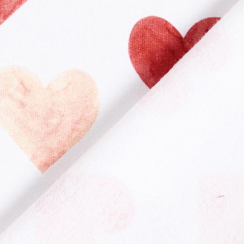 Sweatshirt lodden akvarelhjerter Digitaltryk | by Poppy – hvid/kirsebærrød,  image number 4