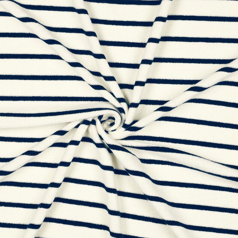 frottéjersey Striber – elfenben/natblå,  image number 3