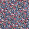 Bomuldsstof Cretonne blandede blomster – natblå,  thumbnail number 1