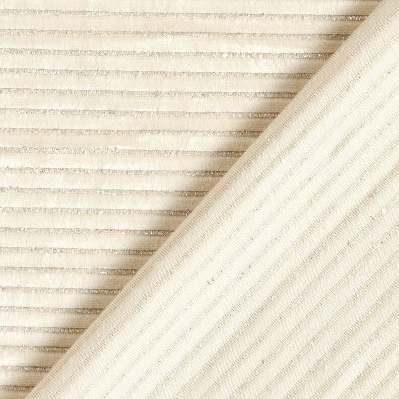 Nicki stof glimmerstriber – lysebeige/sølv metallic,  image number 4