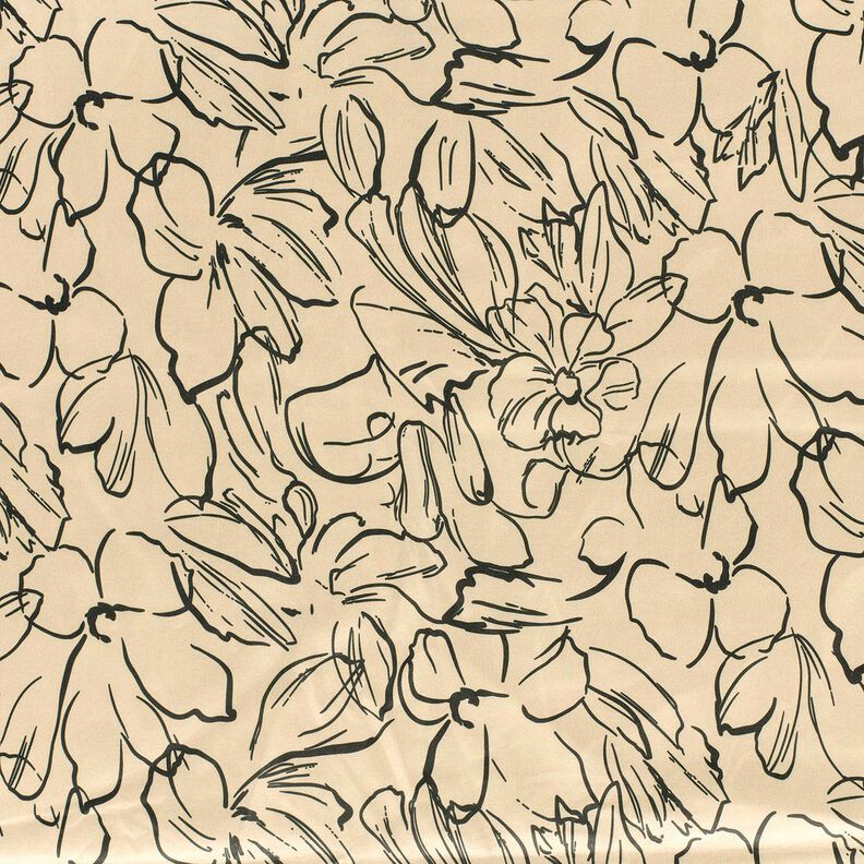 Blomsterskitser i stretchvelour – sand/sort,  image number 1