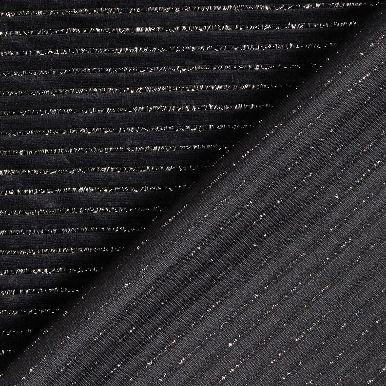Nicki stof glimmerstriber – sort/sølv metallic,  image number 4
