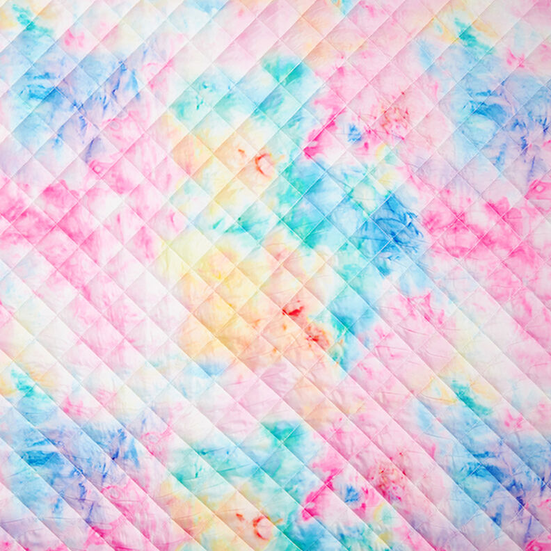 Quiltstof regnbue farveforløb – hvid/farvemix,  image number 1