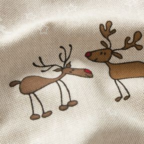 Dekorationsstof Halvpanama nordpol – natur/rød, 