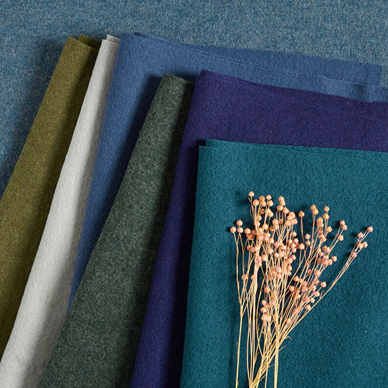 Uld-walkloden Melange – olivengrøn,  image number 6