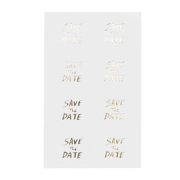 STICKER SAVE THE DATE| RICO DESIGN – hvid/guld,  image number 3