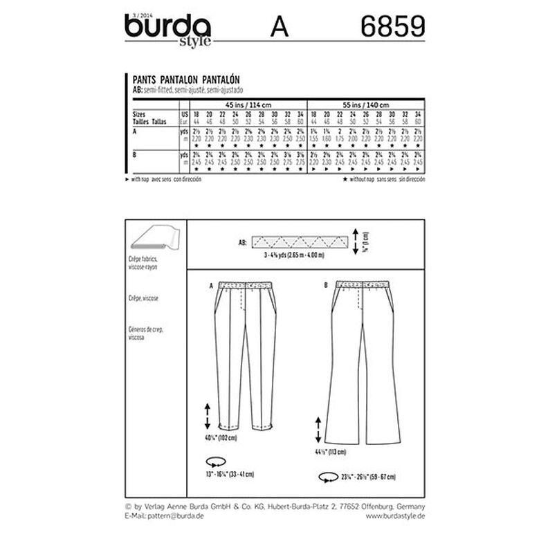 Bukser / behagelige bukser, Burda 6859,  image number 4