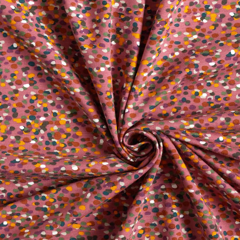 Bomuldsjersey farverig konfetti – malve/pinje,  image number 3