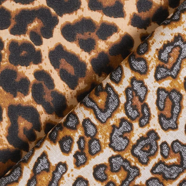 Imprægneret voksdug fint leopardmønster – brun/sort,  image number 4