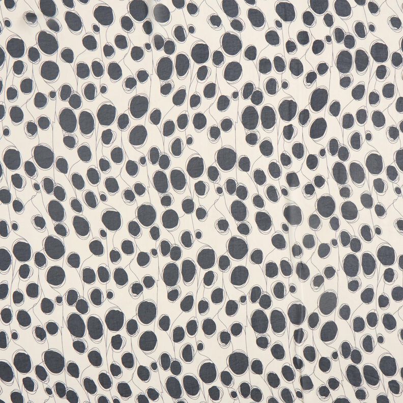 Chiffon abstrakte cirkler &ndash; hvid/sort,  image number 1