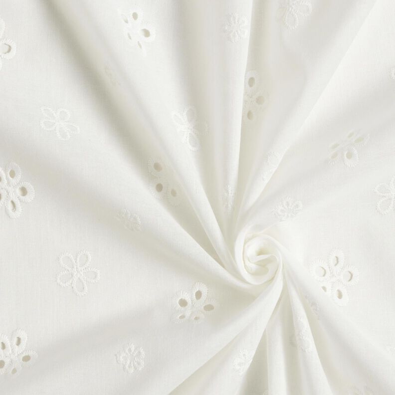 Hulbroderi Blomster med b&oslash;lgede kanter &ndash; hvid,  image number 3