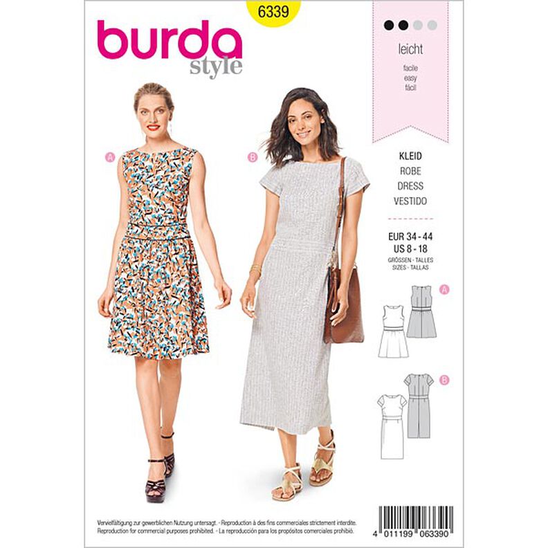 Kjole, Burda 6339 | 34 - 44,  image number 1