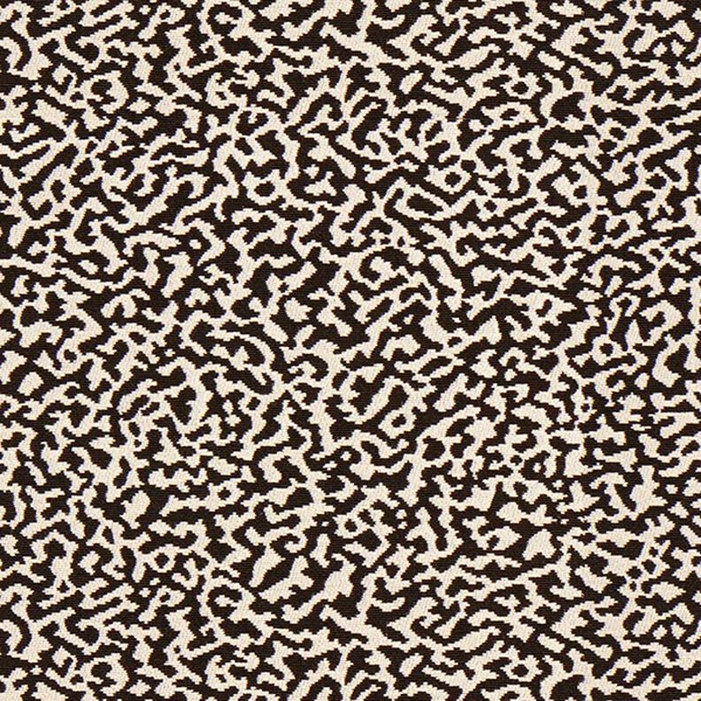 Møbelstof Jacquard abstrakt leomønster stor – sort/sand,  image number 1