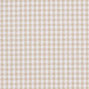 <h2>Seersucker, sm&aring; tern, beige &ndash; anemone/hvid &ndash; med karakteristisk struktur og fint ternet, 