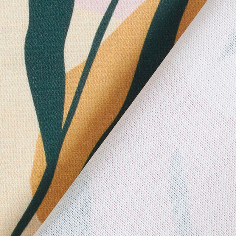 Dekorationsstof Halvpanama abstrakte planter – natur/lys mint,  image number 4