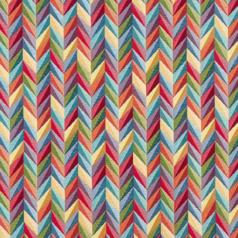 Dekorationsstof Gobelin kulørt zigzag – lysegul,  image number 1