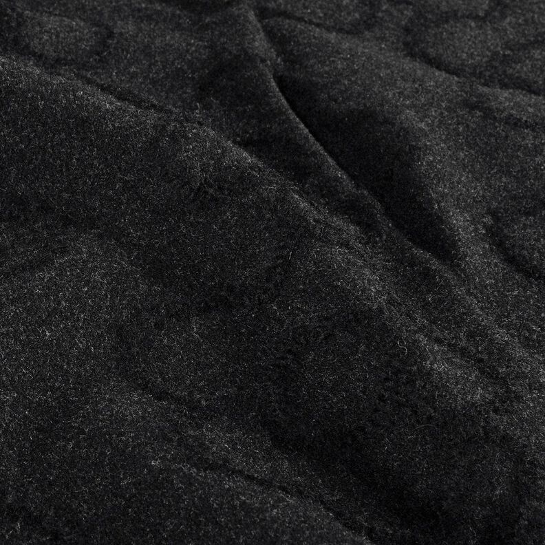 Frakkestof markante blomster – sort,  image number 2