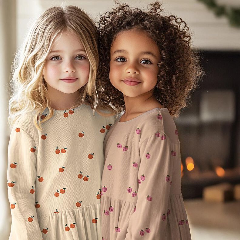 GOTS Bomuldsjersey appelsiner | Poppy Fabrics – lysebeige/karamel,  image number 5