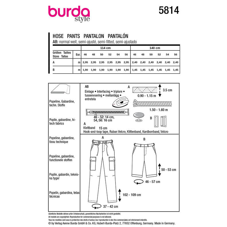 Bukser | Burda 5814 | 46-56,  image number 9