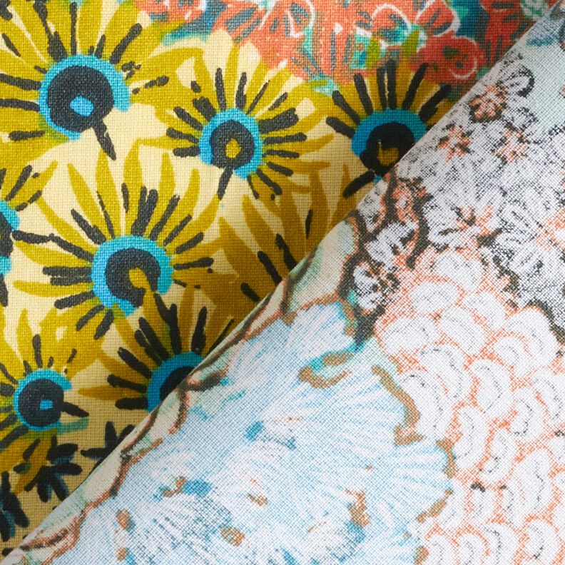 Imprægneret voksdug blomsterhav – havblå/terracotta,  image number 5