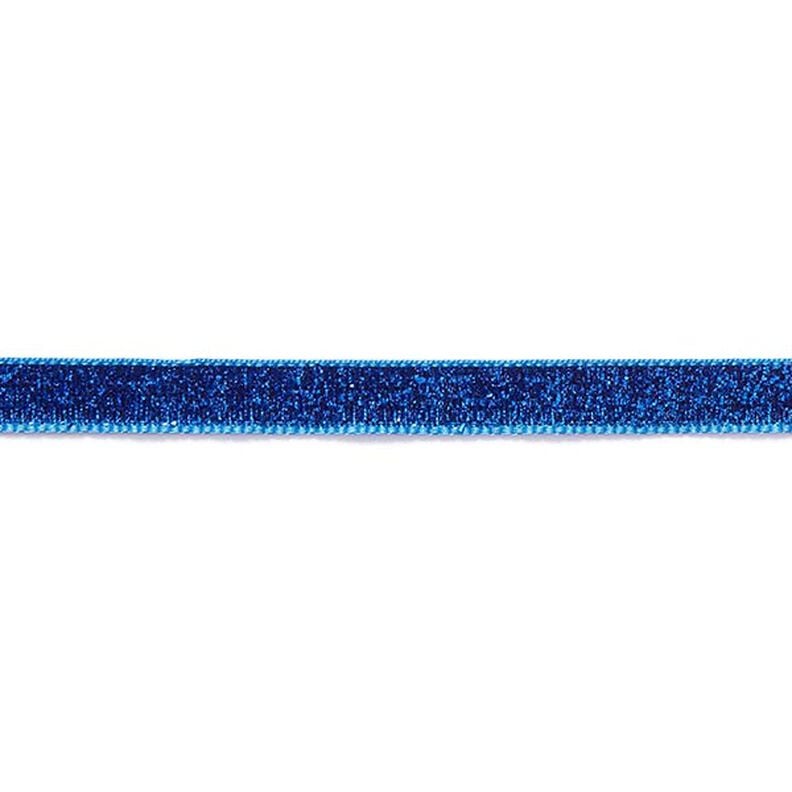 Fløjlsbånd Metallisk [10 mm] – kongeblå,  image number 2