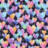 Bomuldsjersey farverige hjerter | Glitzerpüppi – sort,  thumbnail number 1