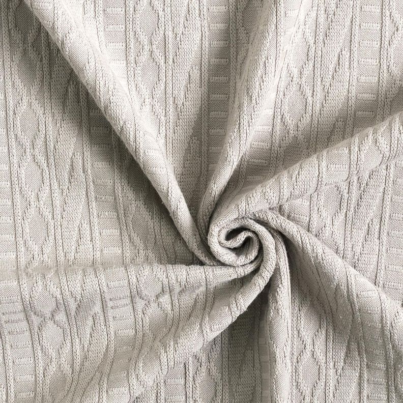 Jacquard jersey Bomuldsblanding, ornamenterede striber – silkegrå,  image number 3